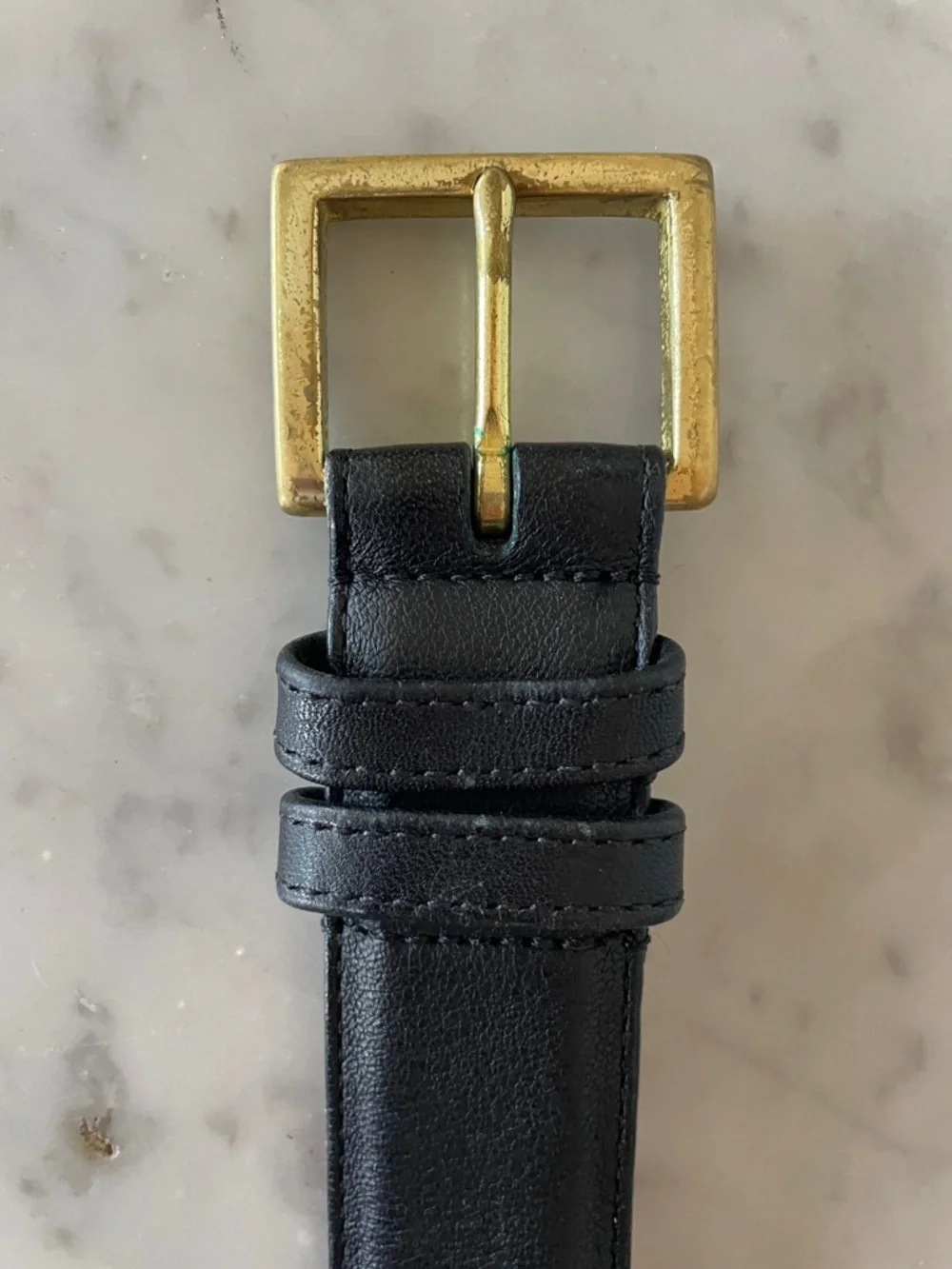 COACH Black Leather Belt 7600 with Brass Buckle Unisex 36